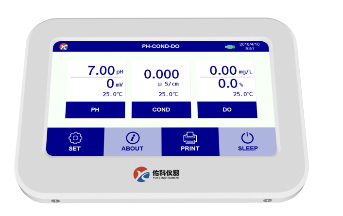 上海佑科便携式触摸屏pH/电导率测定仪P704